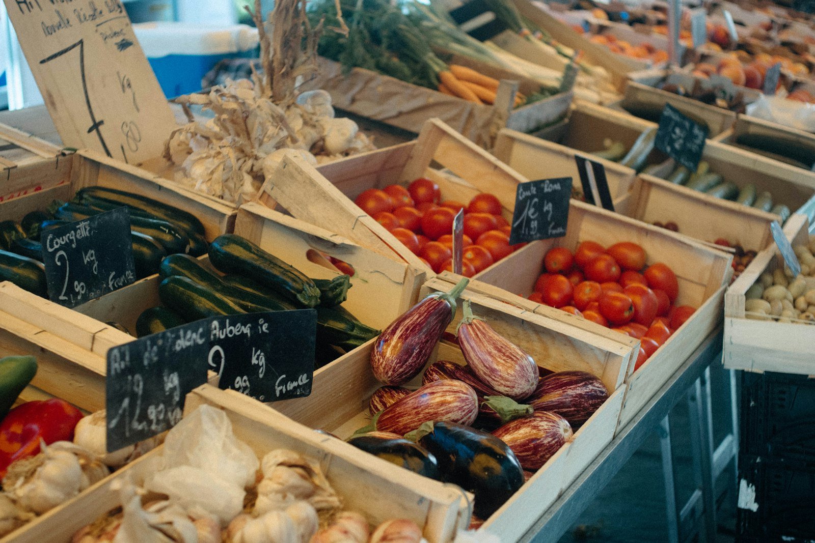 Produits de saison rapportés du marché Saint-Antoine